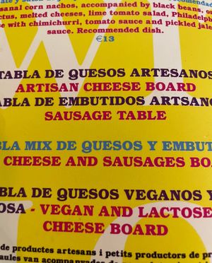 Not entirely sure what a sausage table is however   at La Garrina Natural Wine Bar in Girona