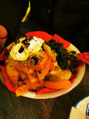 Nachos at La Garrina Natural Wine Bar in Girona