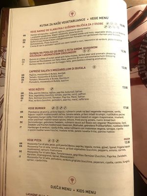 Vegetarian/Vegan Menu  at Ružmarin in Opatija
