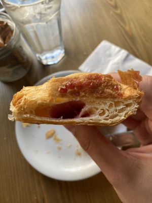 Raspberry croissant  at 200 Degrees Coffee in Manchester