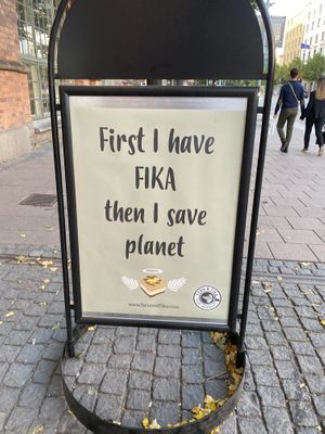 Sign on Birger Jarls Gatan at Fern & Fika - Birger Jarlsgatan in Stockholm