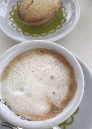 Cappuccino di soia, pasticciotto vegano 🌱   at Martinucci in Gallipoli