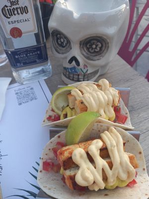 Soft shell tofu tacos at Majestic in Crete