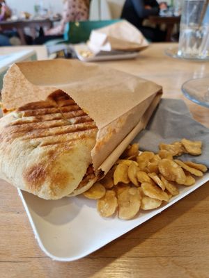 Panini vegan rendang at 'Ccino Caffetteria Paninoteca in Brielle