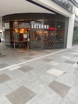 Outside at Salerno Pizza in Edinburgh