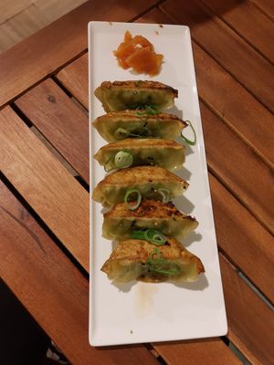 Vegan gyozo at K.O.I Kanpai in Breda