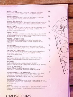 Vegan pizzas at 480Grad Pizza in Nuremberg