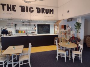 Another view of the counter at The Big Drum in Canterbury