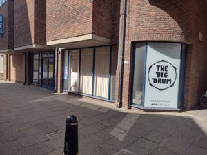 Exterior view from the other end of the road at The Big Drum in Canterbury