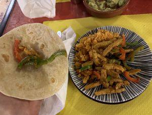 Vegan fajitas without onion  at La Cantina Mexicana in Sevilla