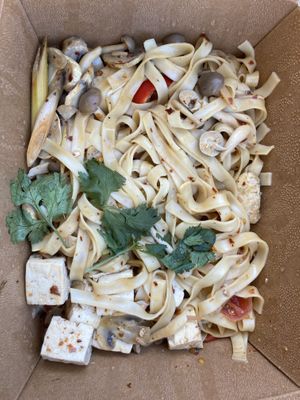 Tom Yum Noodle with tofu at Empty Bowl Gourmet Noodle Bar in Santa Barbara