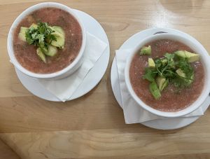 Raw gazpacho  at Christopher's Kitchen in Palm Beach Gardens