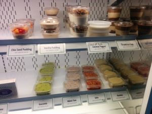 Close up of prepared, ready to go case at Christopher's Kitchen in Palm Beach Gardens