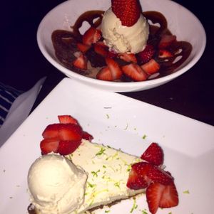cheesecake and brownie sundae at Christopher's Kitchen in Palm Beach Gardens