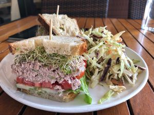 Tuna Walnut sandwich With coleslaw    at Christopher's Kitchen in Palm Beach Gardens