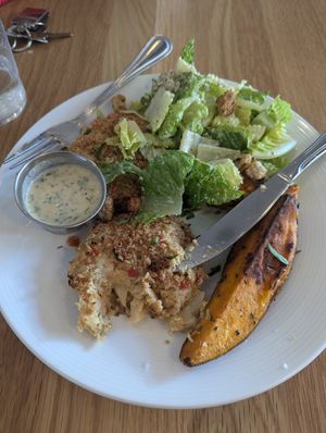 Crab cakes with sweet potatoes at Christopher's Kitchen in Palm Beach Gardens