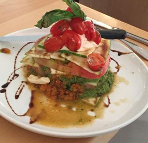 Heirloom tomato lasagna! at Christopher's Kitchen in Palm Beach Gardens