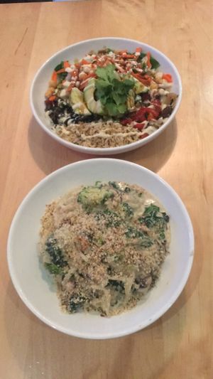 Fettuccine Alfredo and (I think, if I remember correctly) the power bowl at Christopher's Kitchen in Palm Beach Gardens