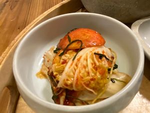 Always nice to find some vegan kimchi!  at Chahororok Tea House in Seoul