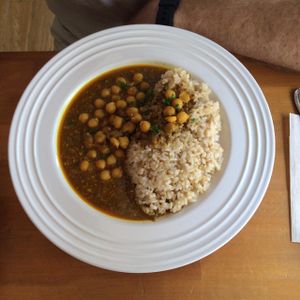 lunch set chickpea coconut curry at Cafe Atl in Osaka