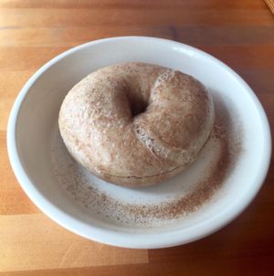 cinnamon and sugar bagel at Cafe Atl in Osaka