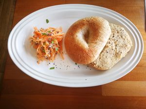 Main (Bagel with hummus)  at Cafe Atl in Osaka