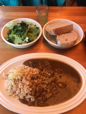 Delicious vegan curry set:) at Cafe Atl in Osaka