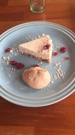 Vegan cheesecake at Cafe Atl in Osaka