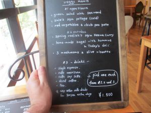 menu at Cafe Atl in Osaka