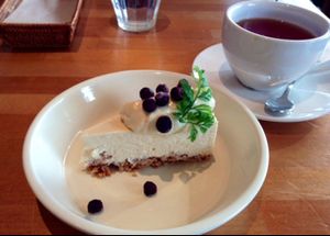 Soy Cheesecake (Fantastic!) at Cafe Atl in Osaka