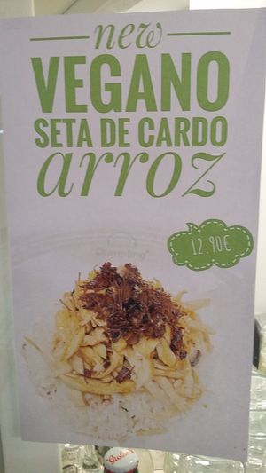 New vegan dish (I have yet to try it) at Dumpling+ in Bilbao