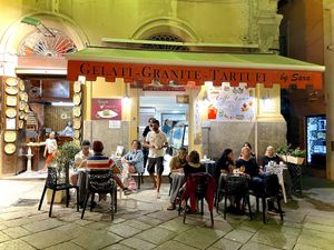 Gelateria front at Caffe del Corso in Tropea