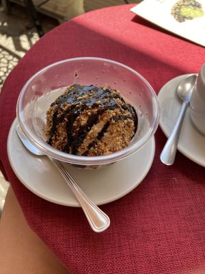 Hazelnut tartufo  at Caffe del Corso in Tropea