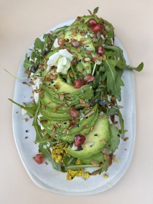 Vegan avocado toast  at La Papa in Barcelona