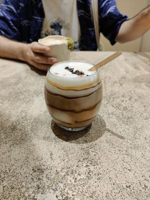 Coconut latte at La Papa in Barcelona