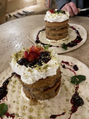 Huge delicious pancake brunch 🥞😋  at La Papa in Barcelona