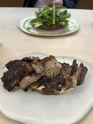 Truffle toast and smashed croissant   at La Papa in Barcelona