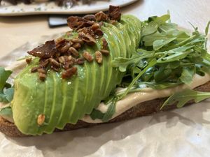 Avocado on toast  at La Papa in Barcelona