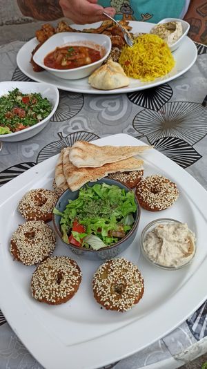 Falafel plate at Tsnim in Kamnik