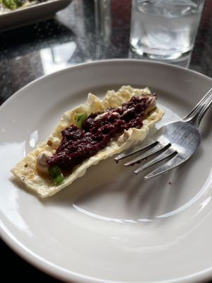 Beet appetizer - vegan   at Brickhouse 737 in Ouray