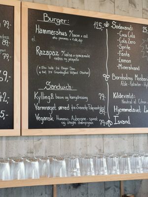 Menu at Brohuset ved Hammershus in Allinge