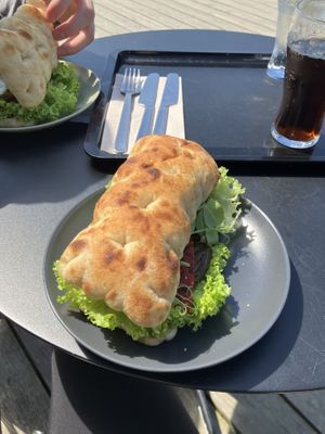 Sandwich with veggies and vegan mayo.  at Brohuset ved Hammershus in Allinge