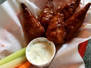 Vegan BBQ Wings (5pcs/$7) at Downbeat Diner and Lounge in Honolulu