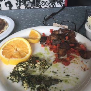 get the pesto tofu scramble! 5 stars! will be coming back!  at Downbeat Diner and Lounge in Honolulu