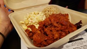 Vegan chicken katsu & mac salad at Downbeat Diner and Lounge in Honolulu