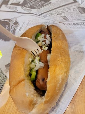 Hot dog from a place next door at Funcho Gourmet in Funchal