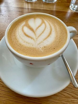 Cappuccino with plant-based milkk  at Café Datel in Ceske Budejovice