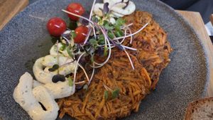 Sweet potato pancakes at Café Datel in Ceske Budejovice