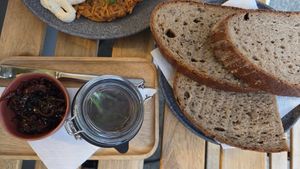 Mushroom pate at Café Datel in Ceske Budejovice