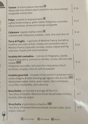 vv for vegan  at Primi & Vini in Polignano A Mare